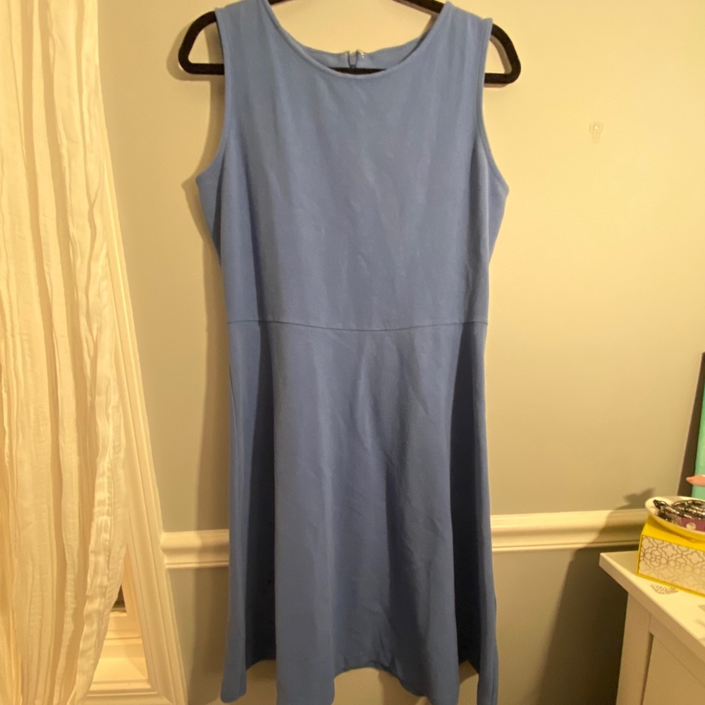 BLUE FLARE SLEEVELESS TALBOTS DRESS